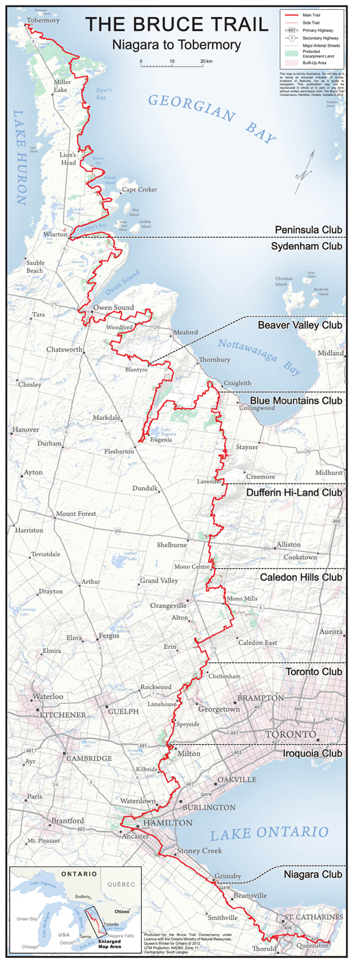 Bruce Trail Overview Map